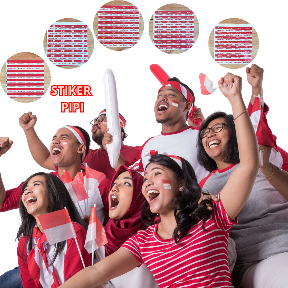 

Stiker Sticker Tempelan Pipi Muka Bendera Merah Putih Garuda I love Indonesia Perayaan Lomba 1 Lembar