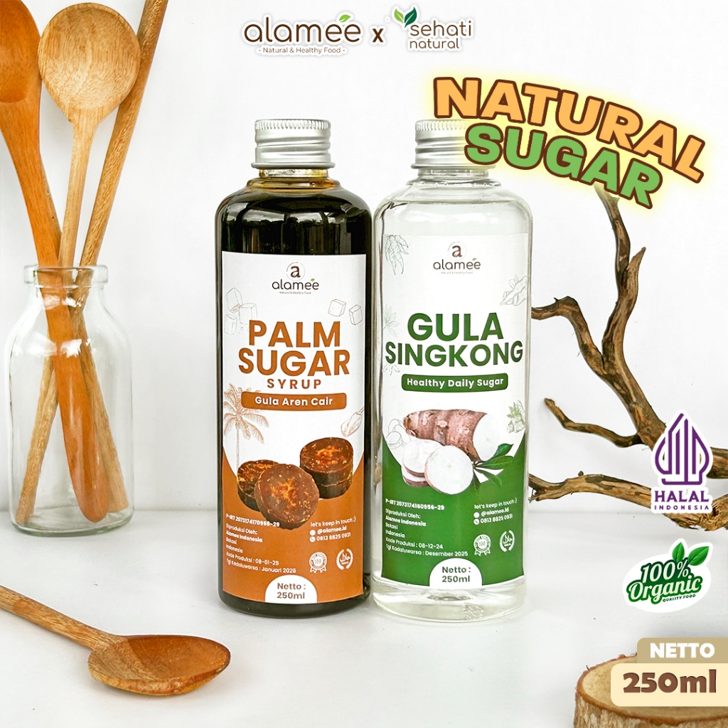

ALAMEE Gula Aren Cair Singkong Ketela Palm Sugar Cair Organic Organik Pure Murni Sirup Pemanis 250ml