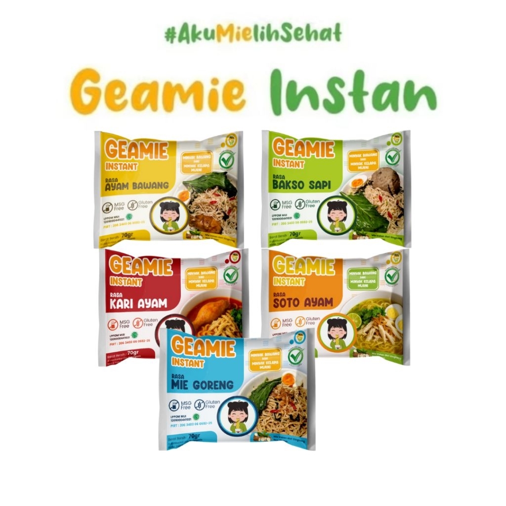 

Geamie Mie Instan Gluten Free Non MSG/ All Varian