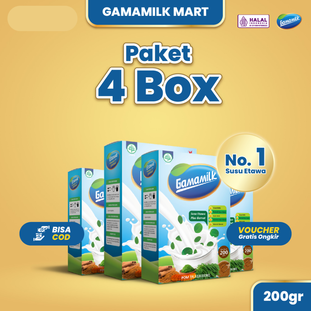 

4 Box Gamamilk - Susu Etawa Plus Bahan Herbal Alami Penuhi Nutrisi