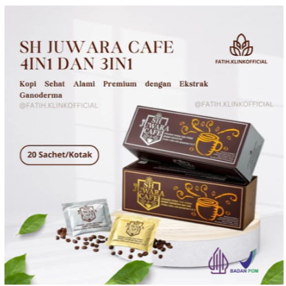 

SH Juwara Cafe 3in1 & 4in1 (1 Box Isi 20 Sachet) Kopi Juwara Kesehatan Mengandung Ganoderma