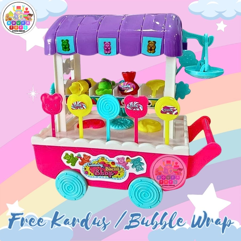 Mainan Gerobak Es Krim Anak Sedang / Stroller Es Krim / Dorongan Es Cream