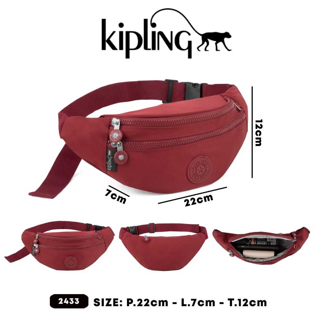 Tas pinggang wanita kipling waist bag import waterproof 2433