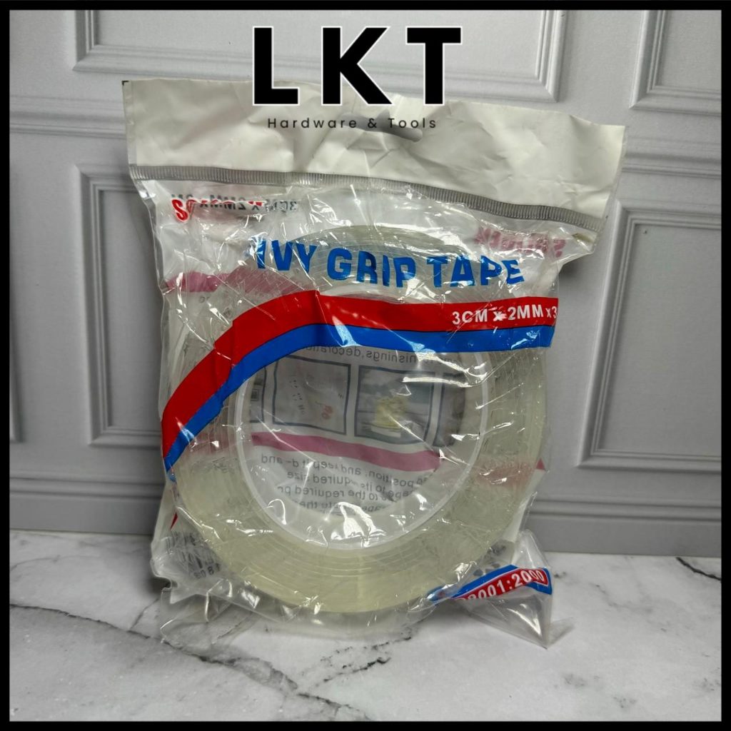 

SOLIGEN Isolasi Lakban Bolak Balik Double Tape Bening Ivy Grip 10 Meter / Coklat Kardus 3 Meter