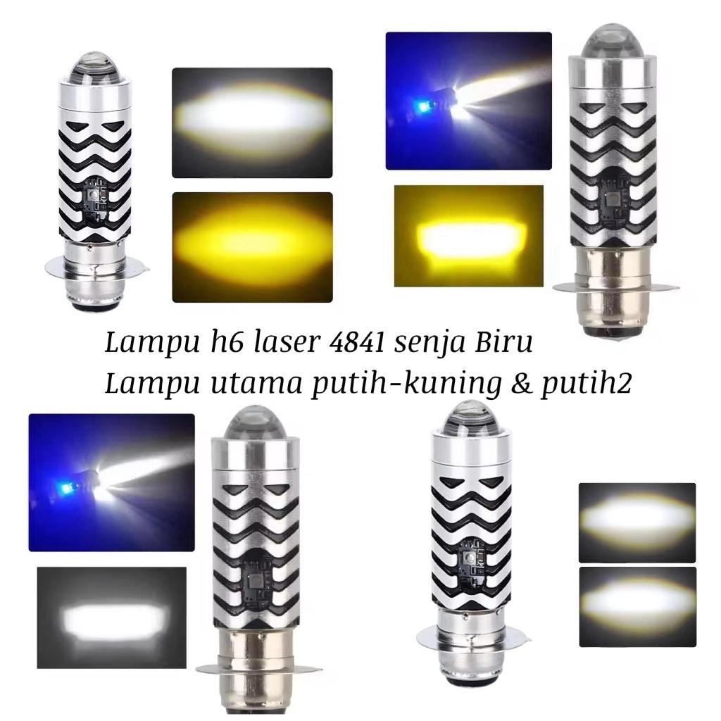 Lampu led laser h6 senja biru Lampu led laser ac dc Laser h6 2sisi senja biru  LED H6 LASER MOTOR UN