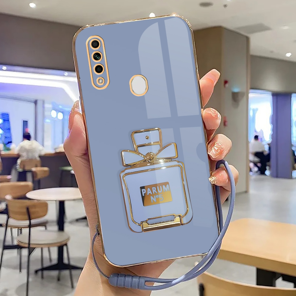 Oppo A31, A8 Soft Case Stand Holder Silicone Luxury Plating