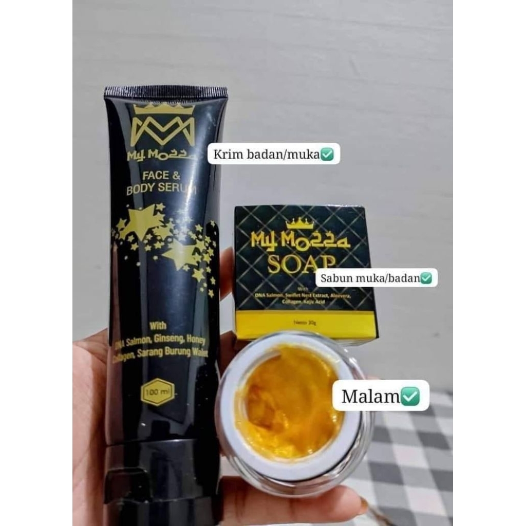 PAKET BUNDLING MYMOZZA, (FNB SERUM,CREAM MALAM GOLD JELLY, SABUN)