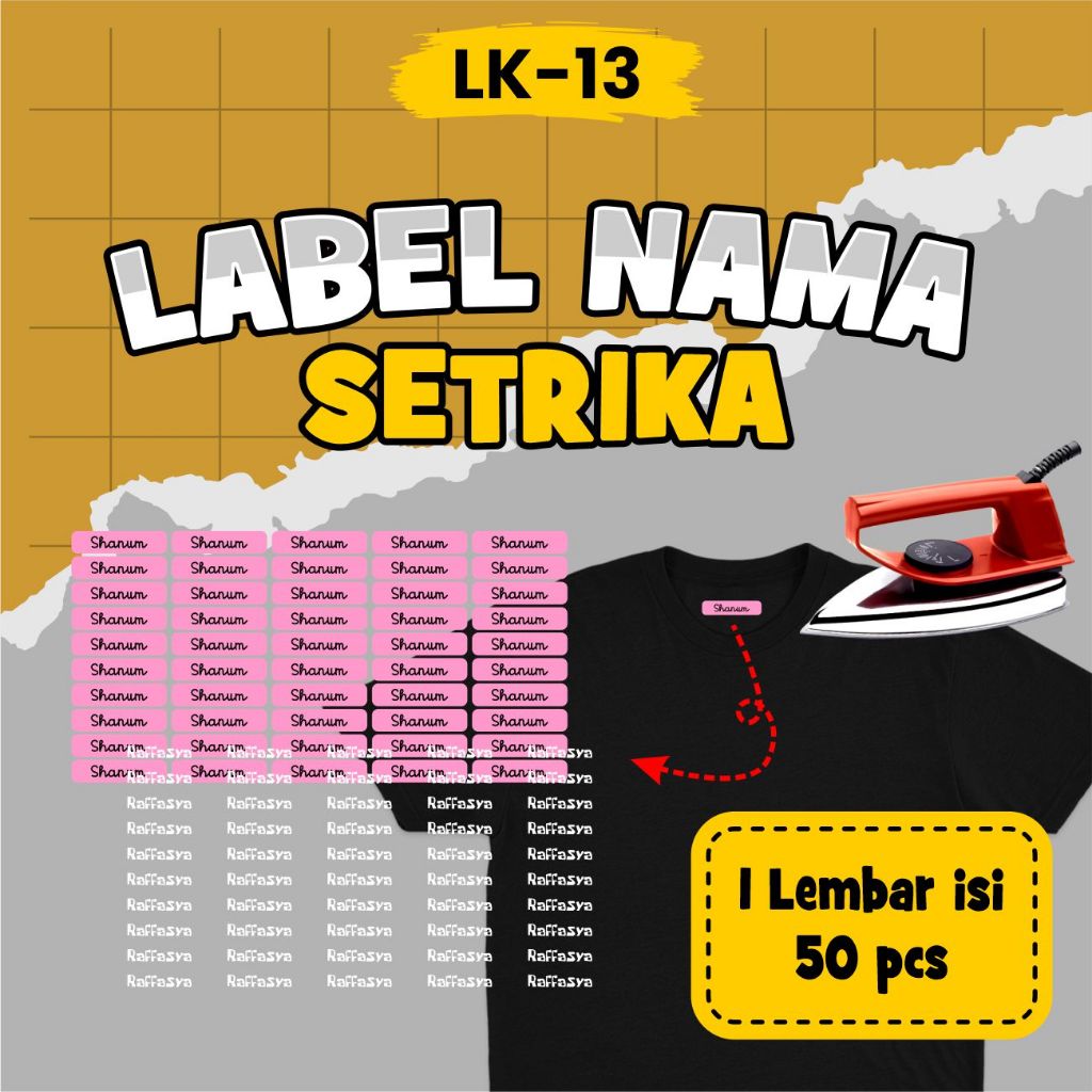 

Label Kain Stiker Nama Baju Polos isi 50 Pcs Bisa Custom Nama LK13