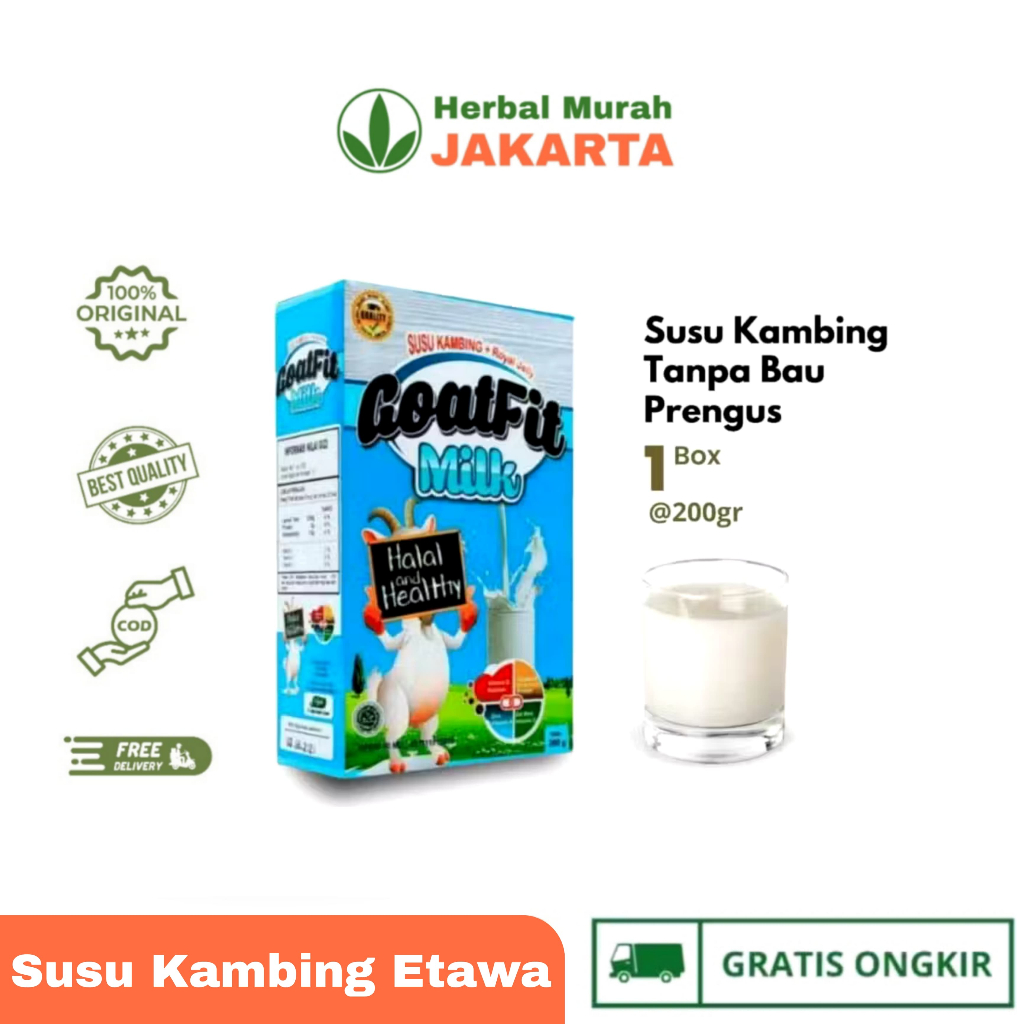 

Goatfit Milk Susu Kambing Etawa Goat Fit Original 200gr kemasan Susu Kambing Etawa Bubuk