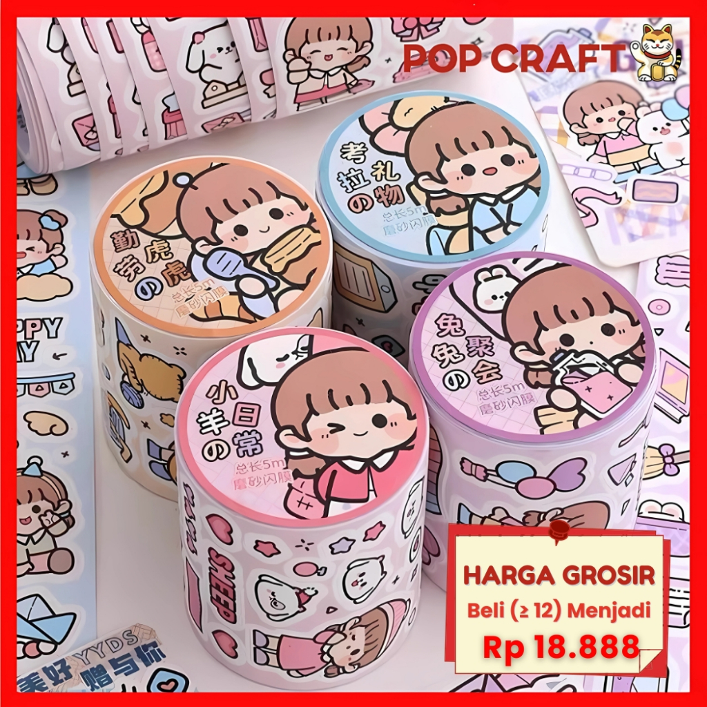 

PC 5M Washitape Masking Graffiti Tape Roll Dodogirl DIY Washi Tape Masking Tape Selotip Mini TLD132