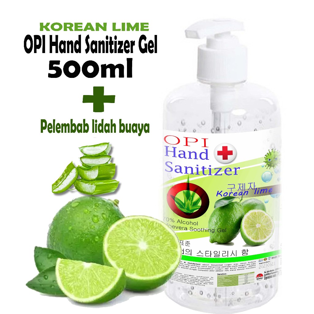 Hand sanitizer gel 500ml wangi jeruk nipis tidak lengket P607