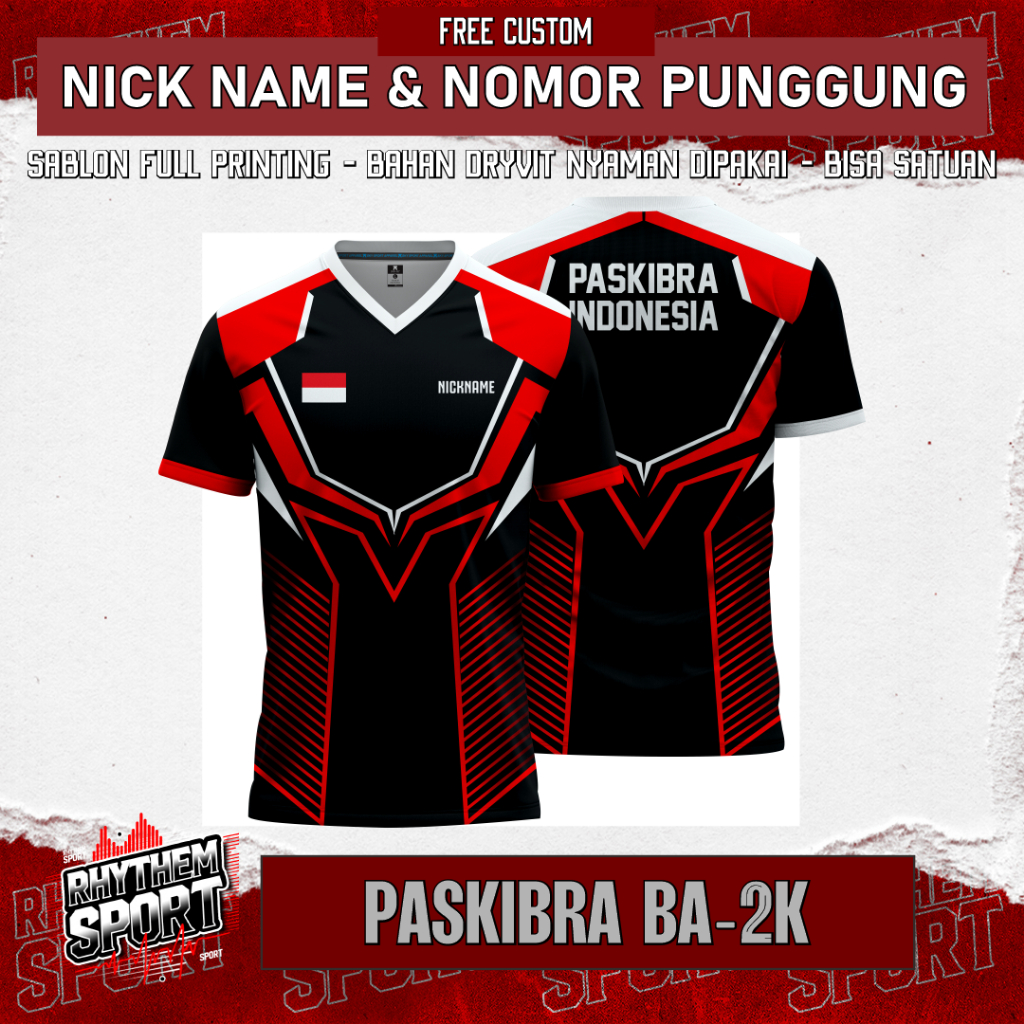 Baju Seragam Paskibra Pramuka Pelatih dan Pasukan / Jersey Pakaian Lapangan / Free Custom Tulisan