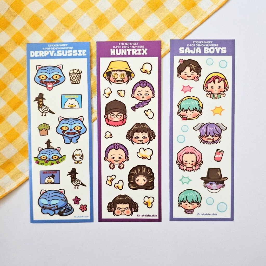

K-POP Demon Hunters Sticker Sheet | Huntrix Saja Boys Derpy Sussie | Cute Journaling Sticker LEHA-LEHA CLUB