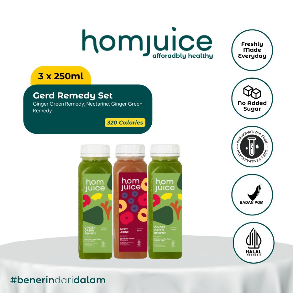 

Homjuice - GERD Remedy Set 3 x 250 ml (Cold-Pressed Juice/Jus/Detox)
