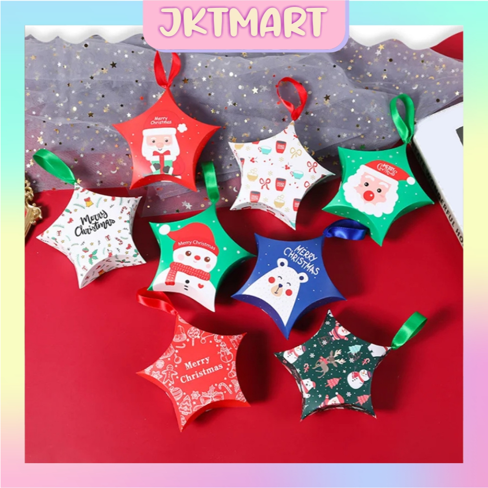 

⭐ JKTMART ⭐ Kantong Karton Motif Natal Goodie Bag Christmas Season Bentuk Bintang R1195