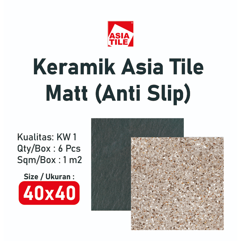 Keramik Lantai Teras Garasi Balkon Kamar Mandi Anti Slip Tidak Licin Asia Tile Oscar / Omega