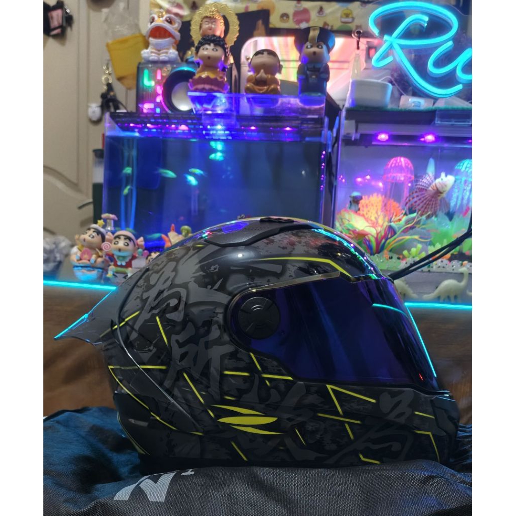 HELM ZEUS ZS813 11C AN24 GREY YELLOW FLUID DOUBLE VISOR PAKET GANTENG