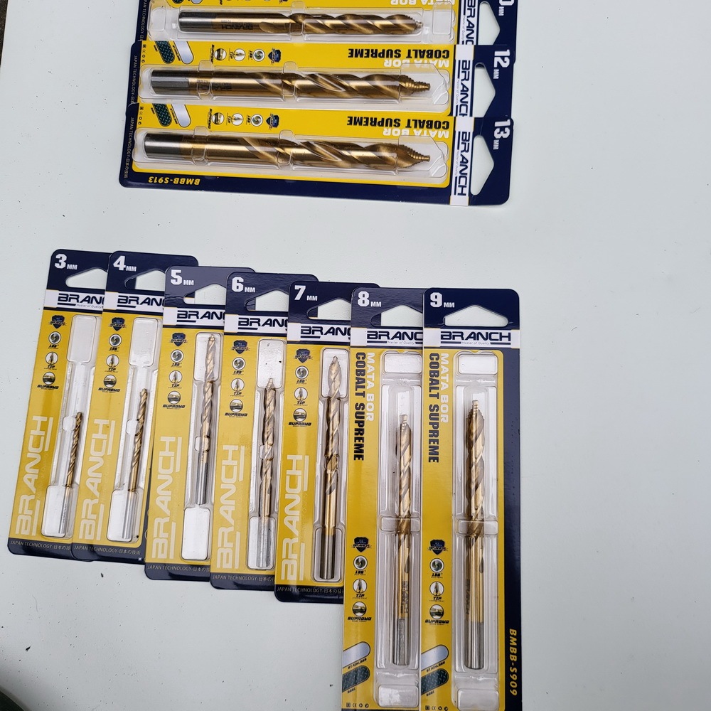 Branch Mata Bor Cobalt 8 MM Stainless Steel Besi Baja 8MM Tembaga Alumunium Kuningan Tajam