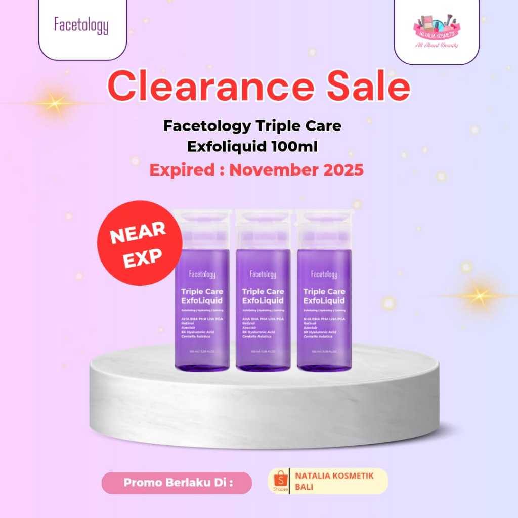 [ PROMO CLEARANCE SALE ] Facetology Triple Care ExfoLiquid 100 ml - Exfoliating - Hydrating - Calmin