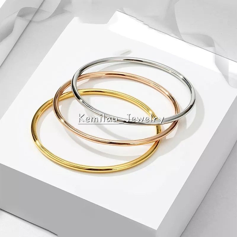 Gelang titanium 750 Keroncong Titanium Polos / Gelang Keroncong Titanium