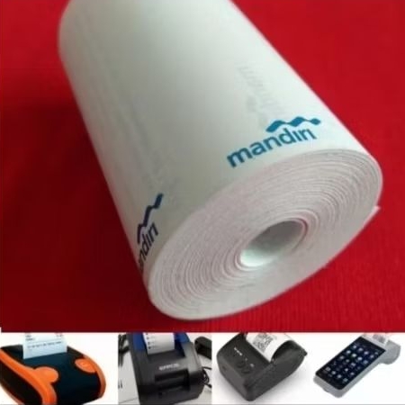

Kertas kasir thermal logo bank mandiri 57/58x40 full tanpa core