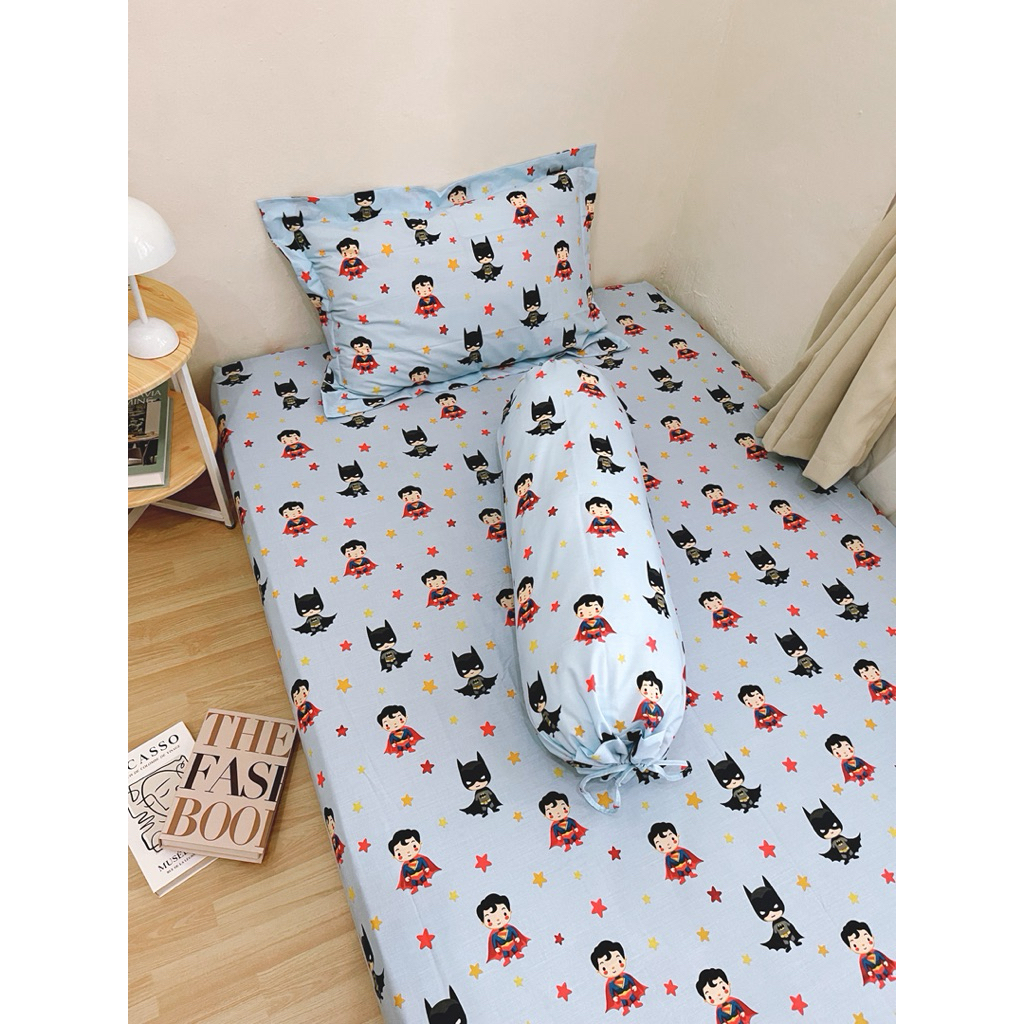 Instore sprei || sprei katun lokal star motif anak-anak little heroes