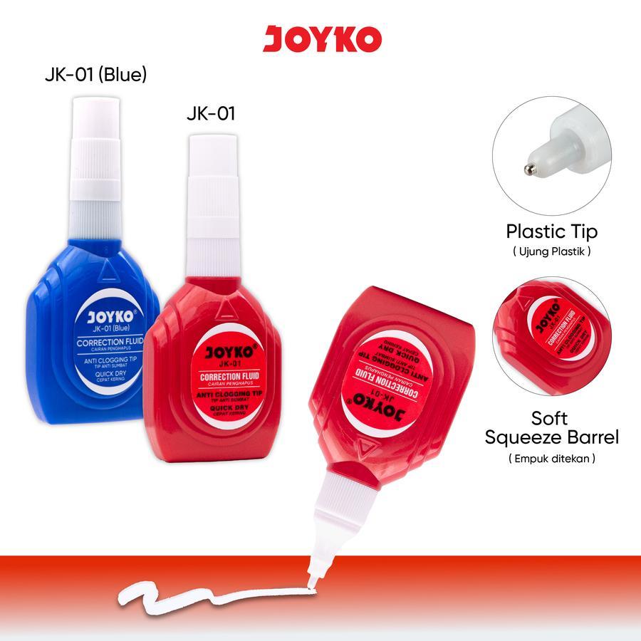 

Tip Ex Cair Correction Fluid Joyko JK-01 Original (1 PCS) / Corrector Liquid Tip X Cairan Penghapus Koreksi Joyko JK 01 Per Pcs