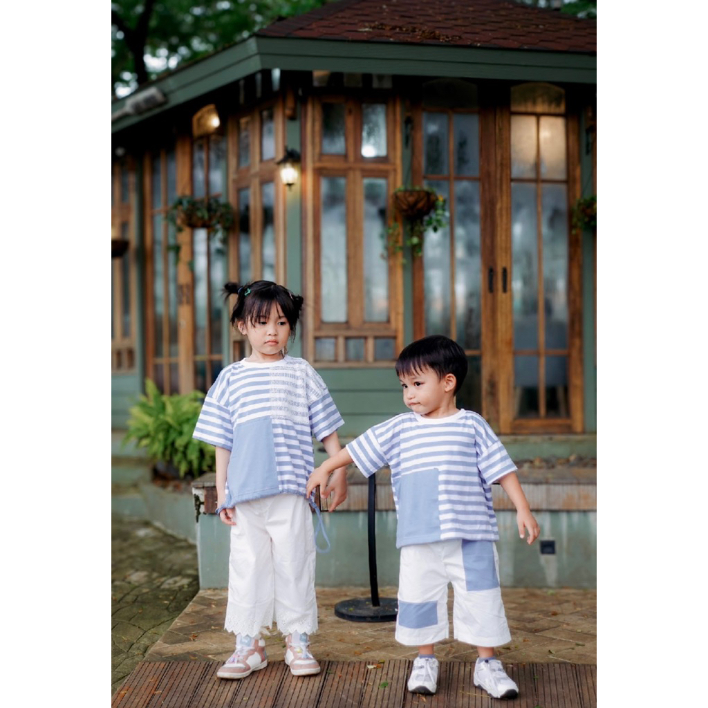 HEYMINIME BLOOM AND JADEN SET | BAJU KAOS COTTON COMBED KATUN ANAK PEREMPUAN DAN LAKI-LAKI COUPLE