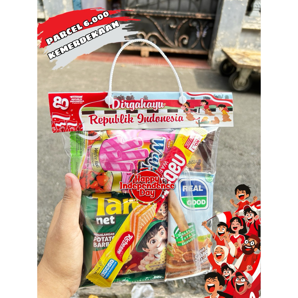 

PARCEL SNACK BINGKISAN MURAH TEMA KEMERDEKAAN KEMASAN
