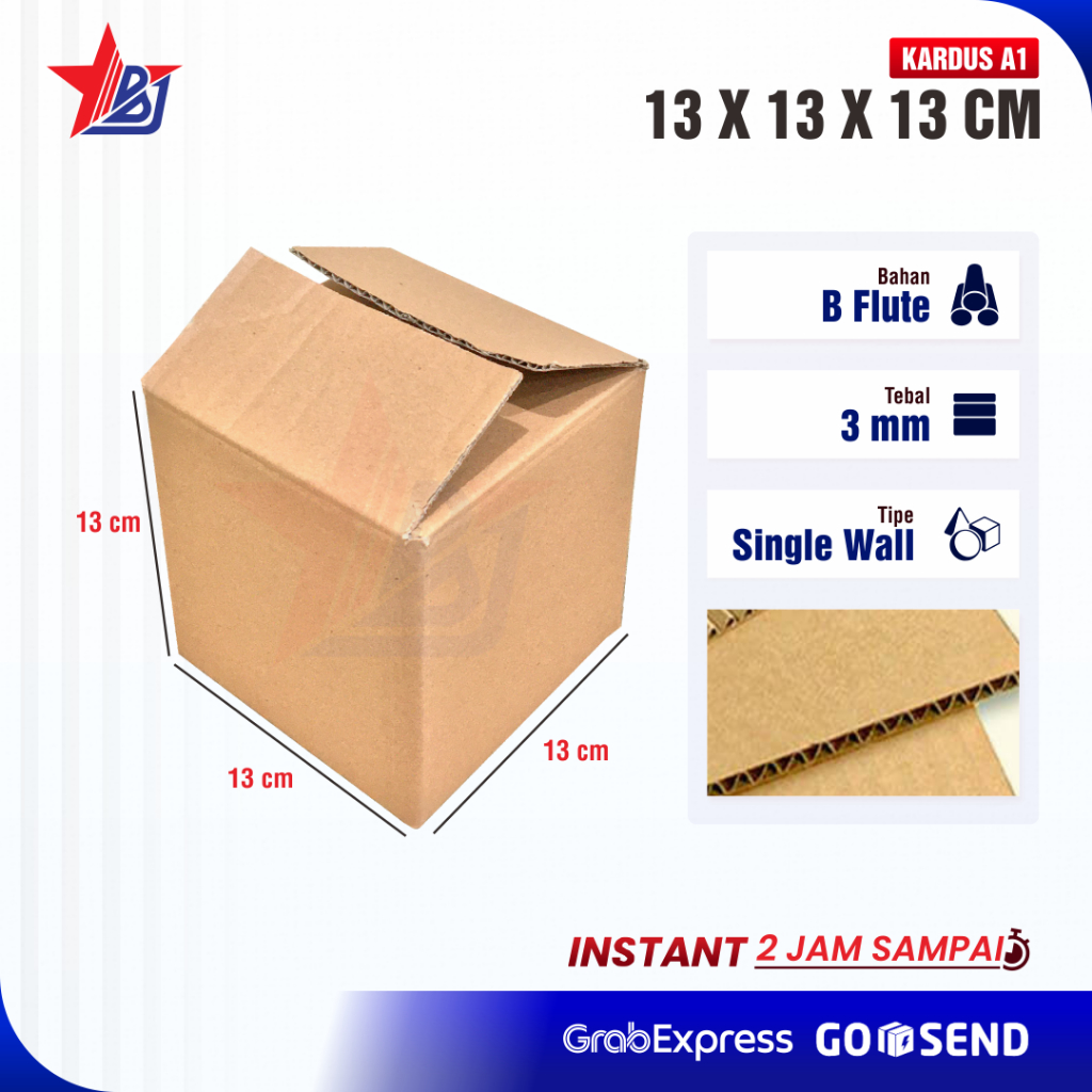 

[KHUSUS INSTANT] 13 x 13 x 13 cm Kotak Kardus Baru / Box Packing Polos 13x13x13 cm
