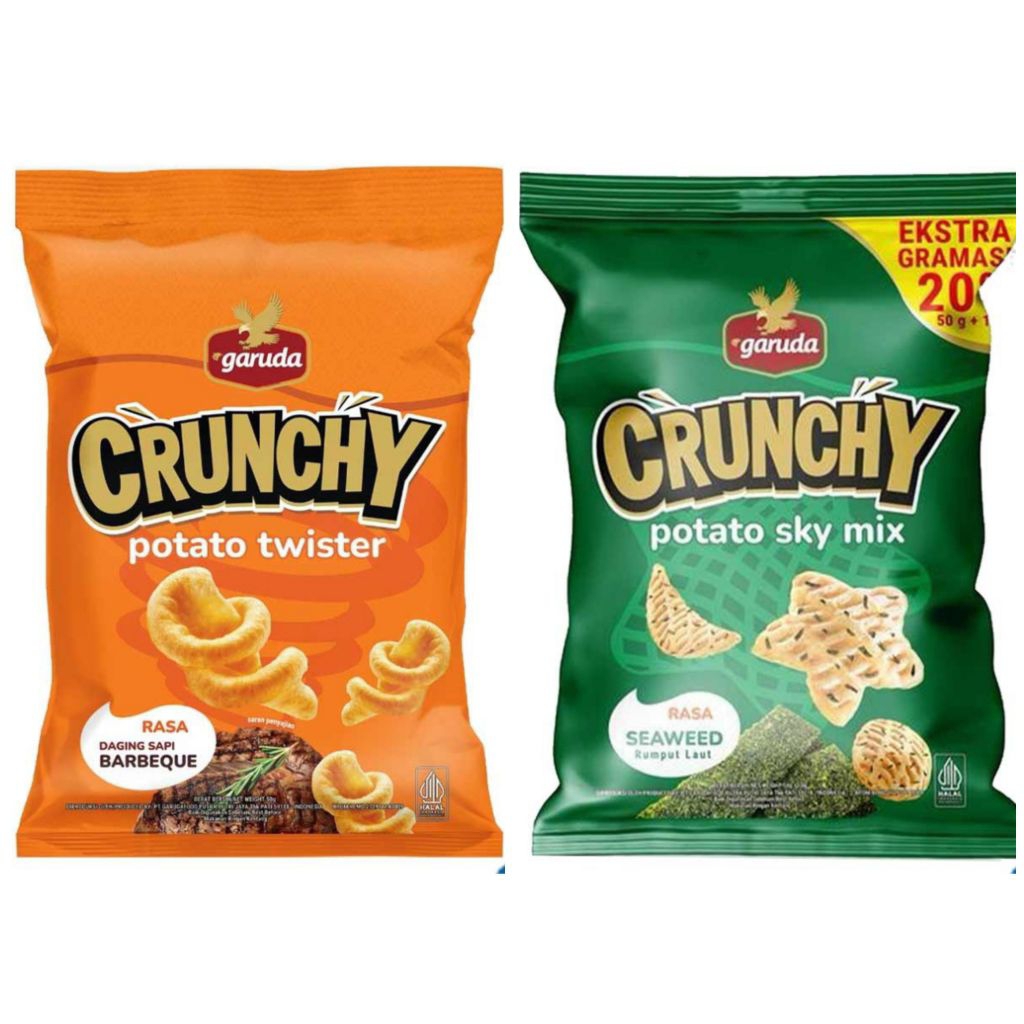 

Garuda Crunchy Keripik Kentang Twister Rasa Barbekiu sky mix seaweed