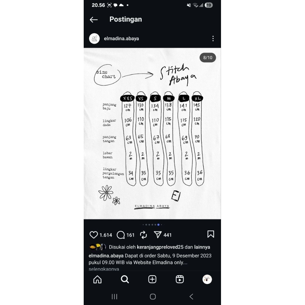 PRELOVED STITCH ABAYA BAHAN MIQOT ELMADINA