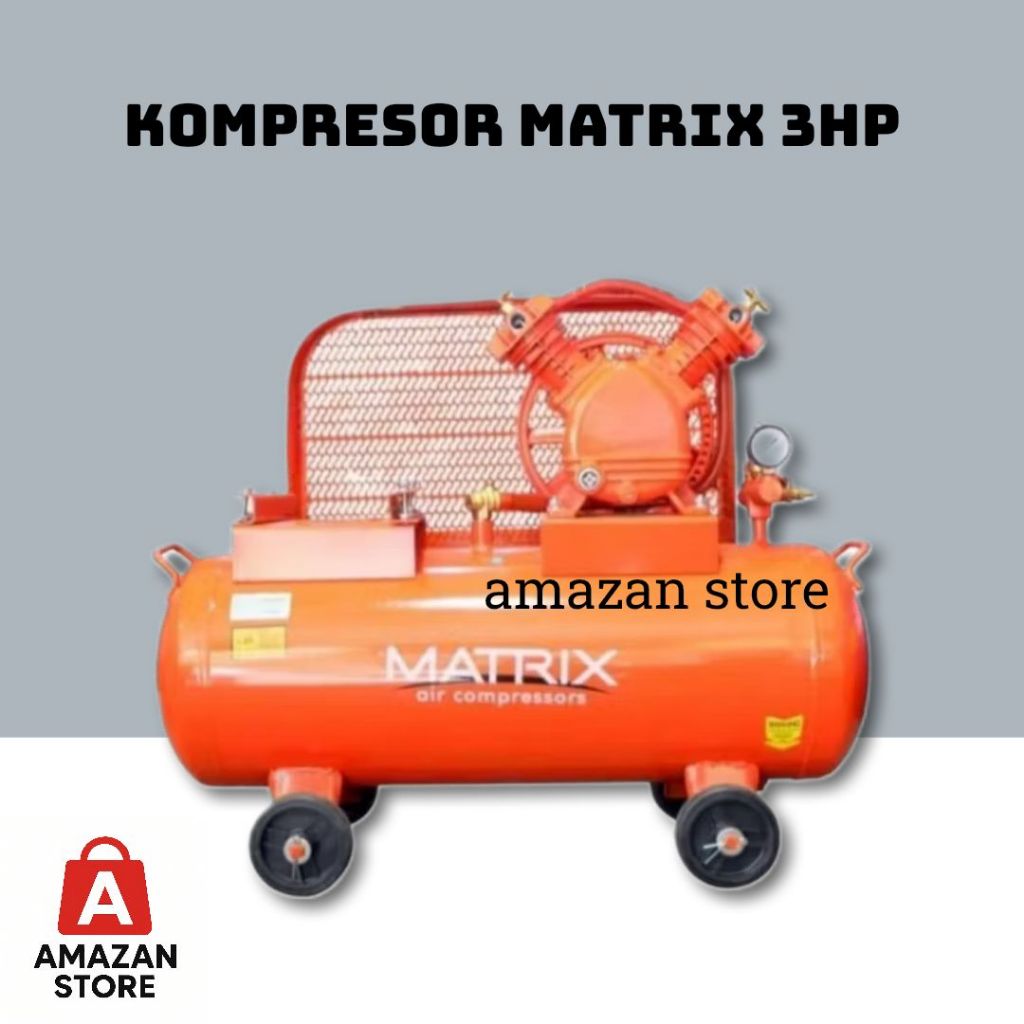 Kompresor Angin Matrix 3HP 160 liter + Engine Penggerak Diesel Solar 8HP / Dinamo Motor Listrik 3HP 