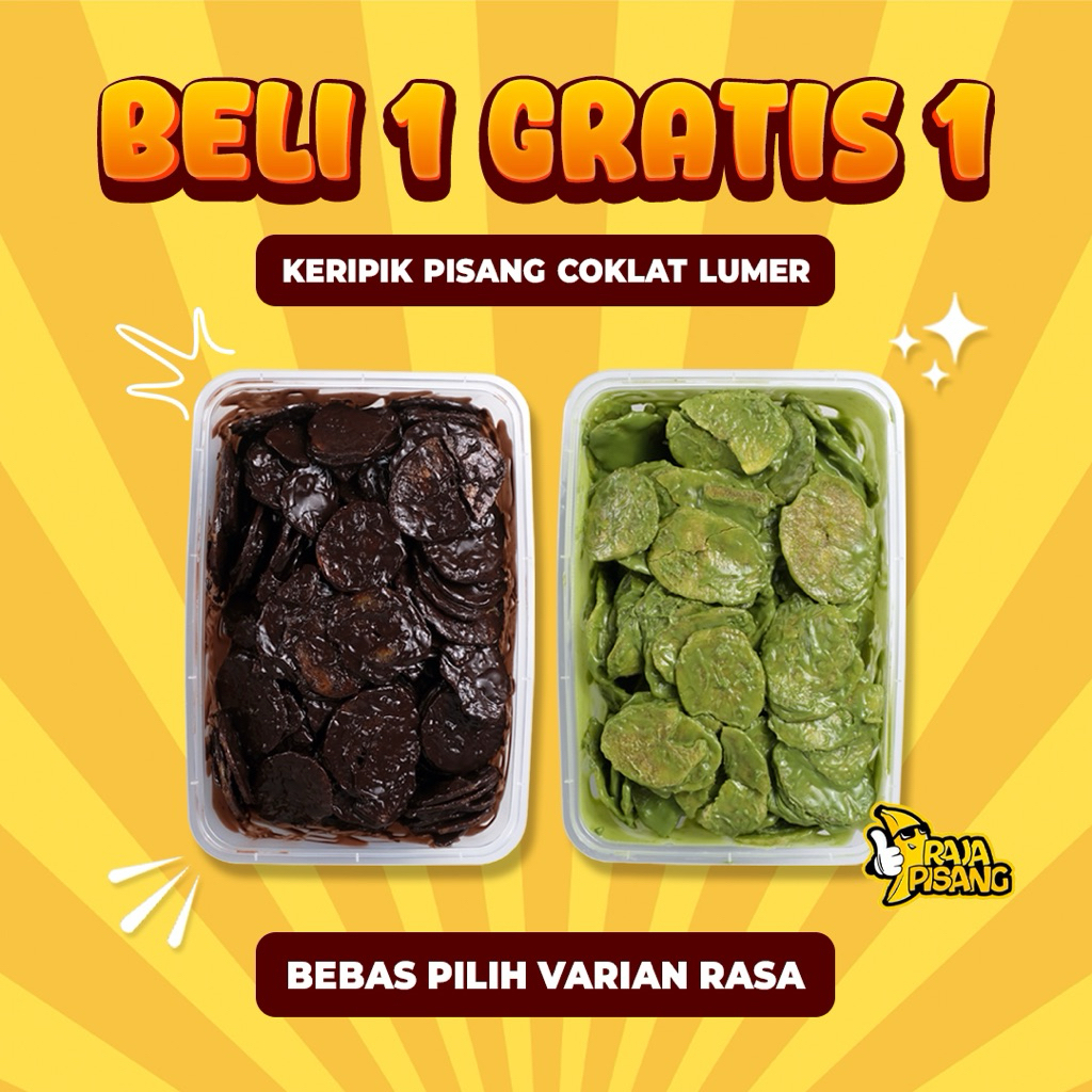 

(BELI 1 GRATIS 1) Keripik Coklat Lumer 1000 ML | Keripik Pisang Coklat Cemilan Termurah By Raja Pisang