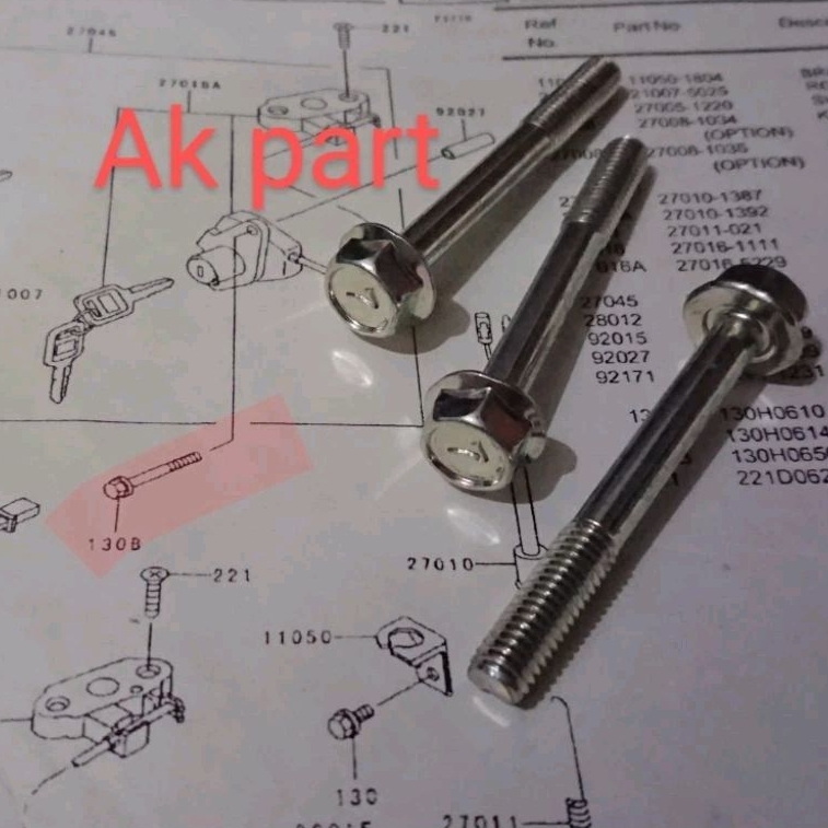 BAUT ORIGINAL KUNCIAN JOK BELAKANG KAWASAKI NINJA RR OLD ZX