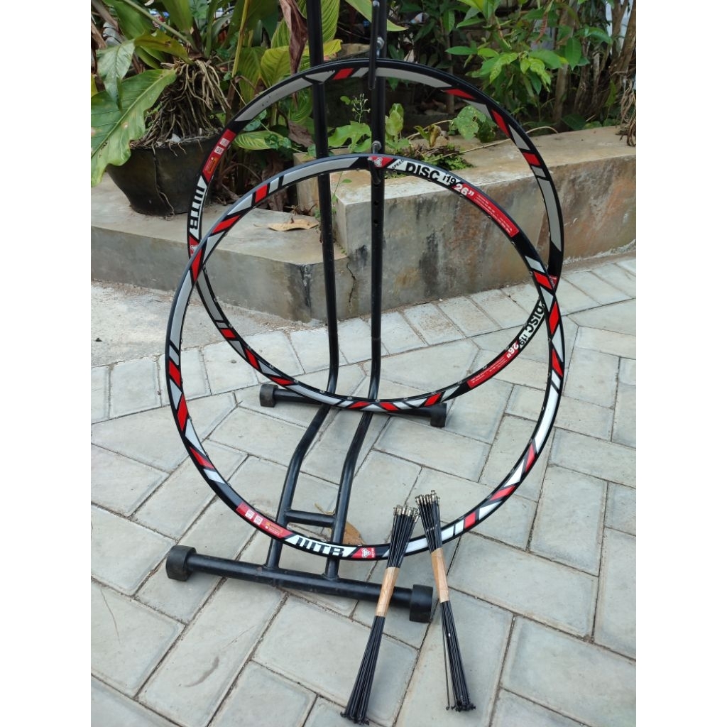 rims 26 alloy double wall hole 32 wtb i19 sepasang lengkap spoke ruji