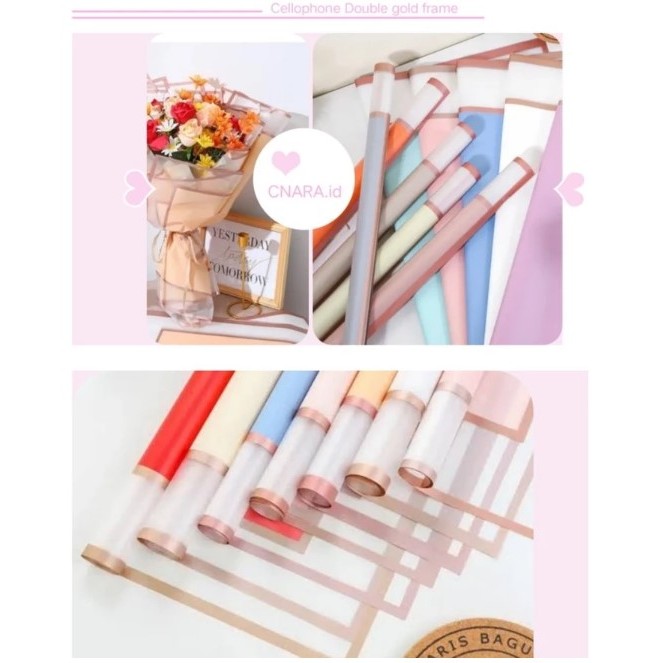 

Kertas Cellophone Double List Gold Frame!! murah eceran