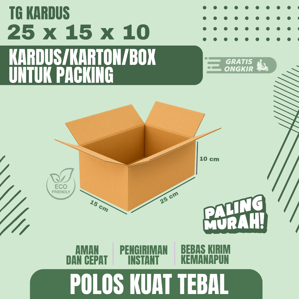 

KARTON BOX UKURAN 25X15X10 KARDUS PACKING TERMURAH KARDUS CURRUGATED