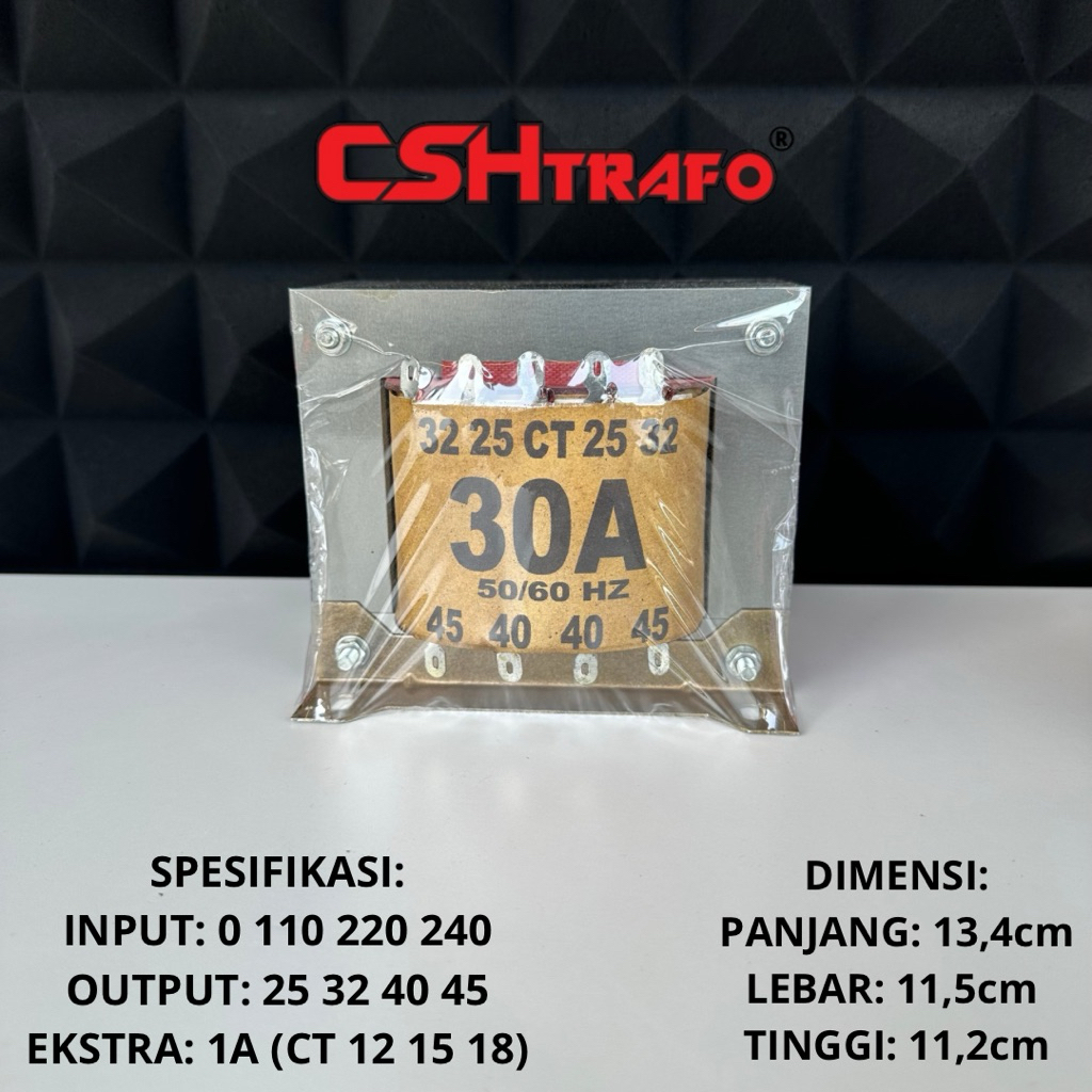 Trafo Kotak CSH Best Quality (trafo kecil) 100% Tembaga Murni 30A CT 45V