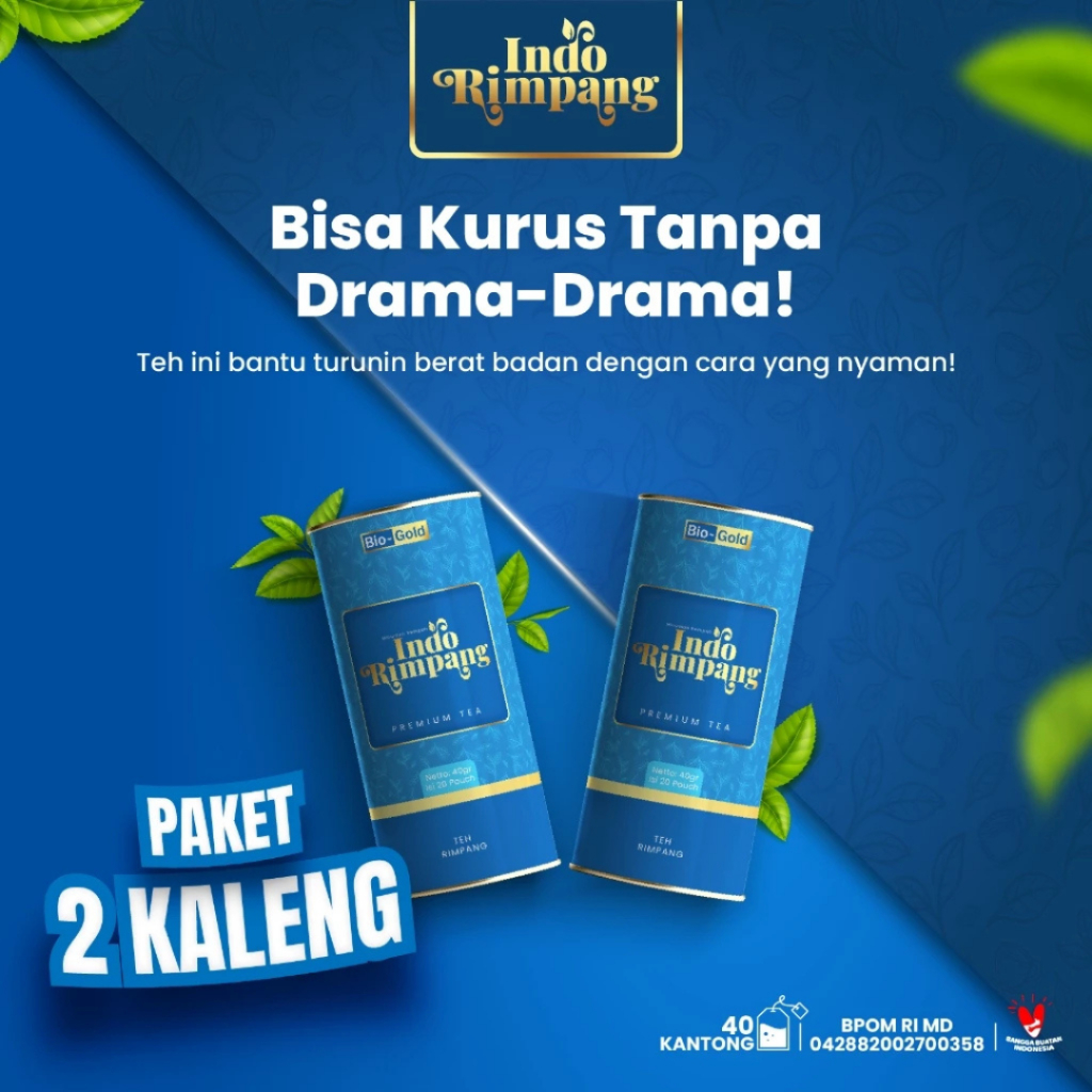 

PAKET 2 INDO RIMPANG Bio Gold - Teh Celup Turunkan Berat Badan Detox Ala JSR Isi 40 Teabag BPOM