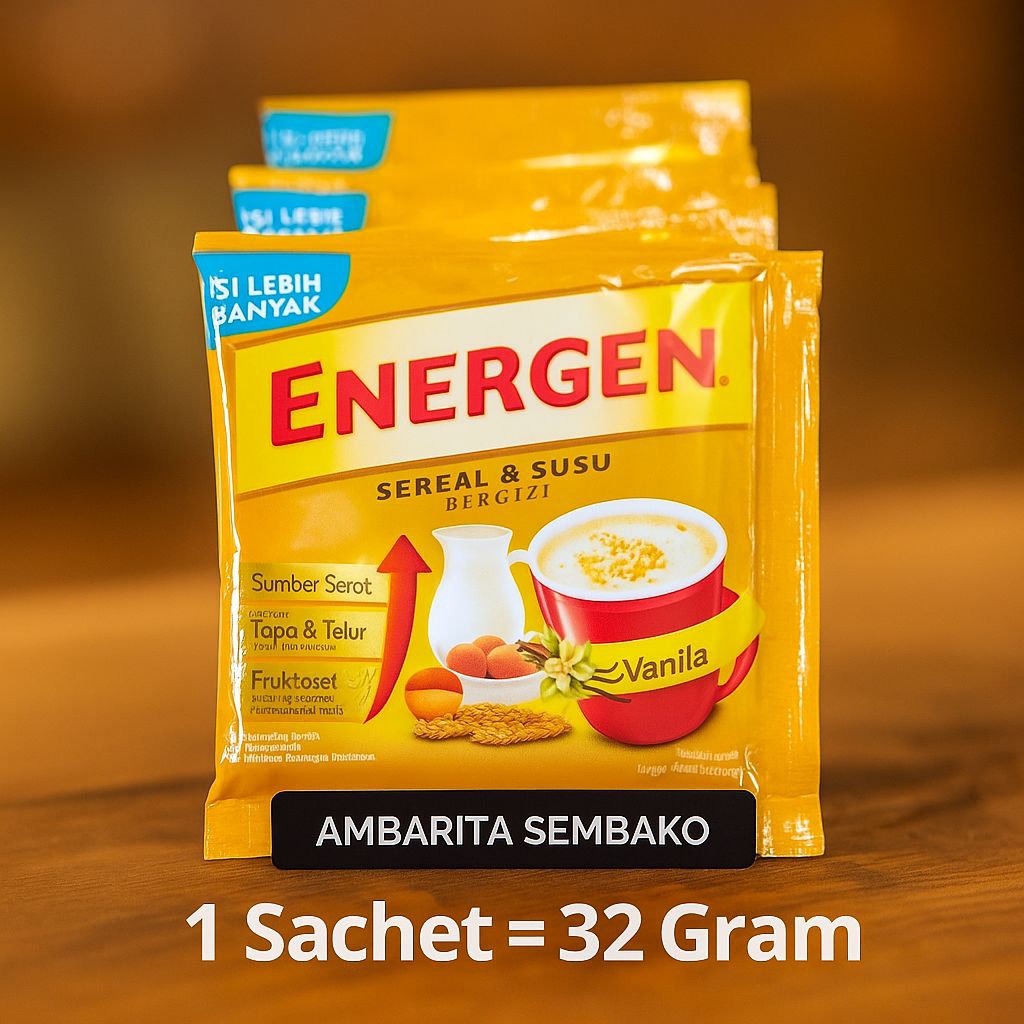 

ENERGEN SEREAL DAN SUSU BERSINERGI VANILA 1 SACHET 32 GRAM
