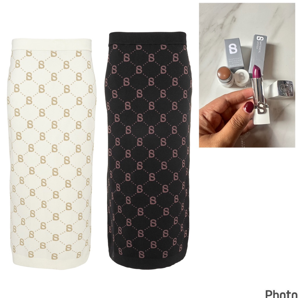 Buttonscarves Beverly Skirt - Beige Buttonscarves Rok Monogram