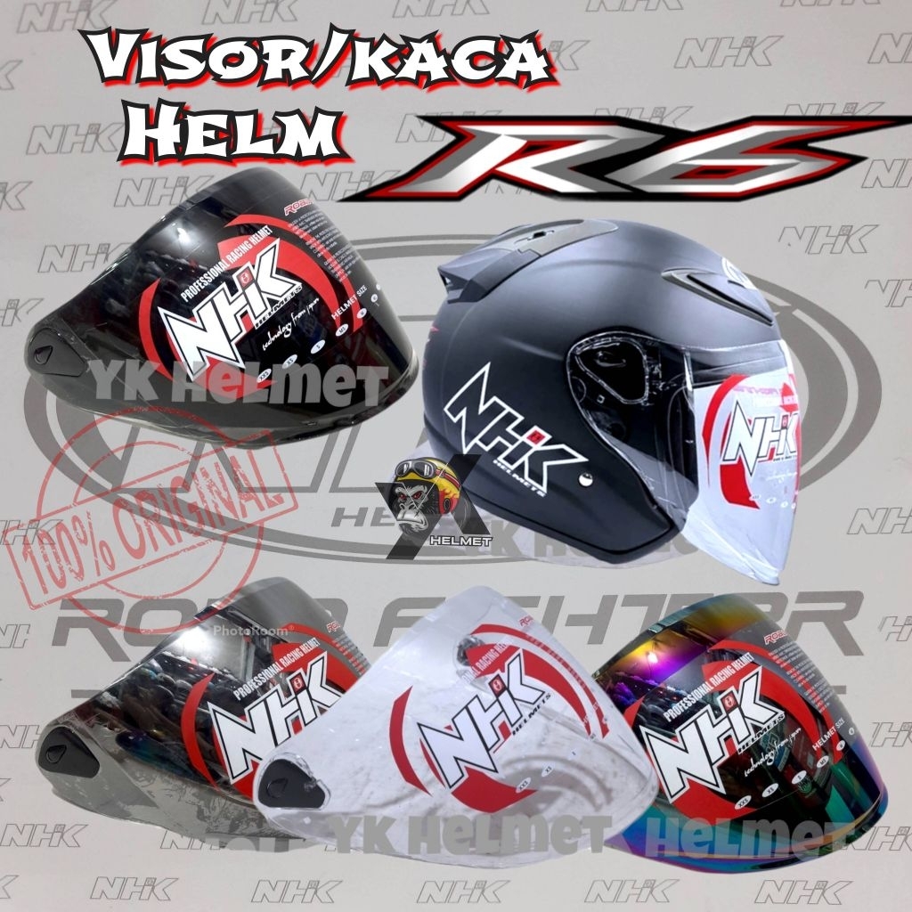 [100% original ] VISOR HELM NHK R6 kaca helm ori nhk R6