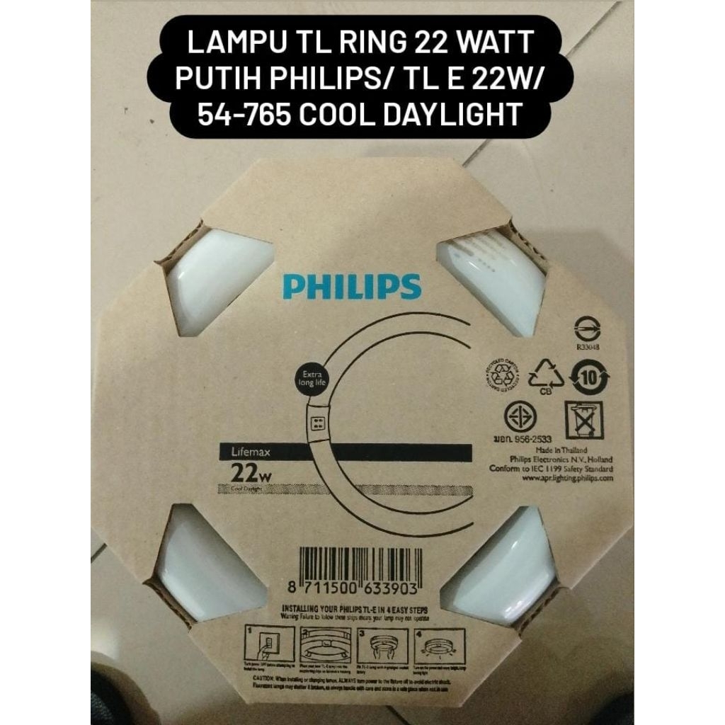 Lampu TL Ring 22 Watt Putih Philips/TL E 22 W/54-765 Cool Daylight