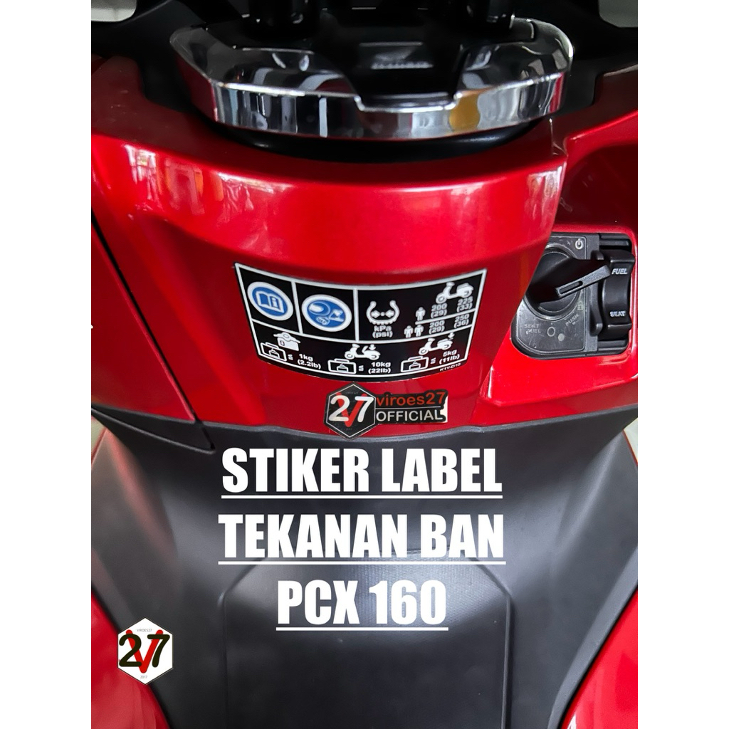 STIKER LABEL TEKANAN BAN PCX 160 ORINAL HONDA