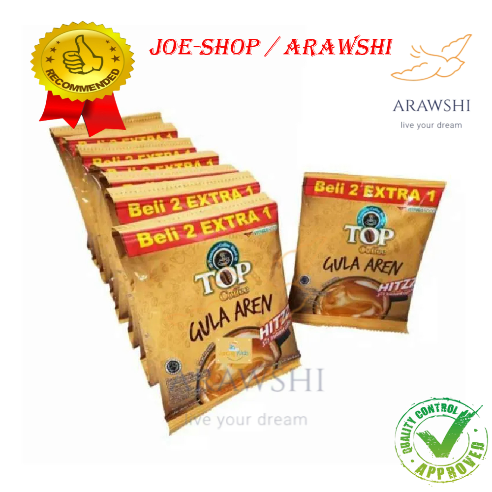 

TOP COFFEE KOPI INSTANT 3 IN 1 GULA AREN RENCENG ISI 10