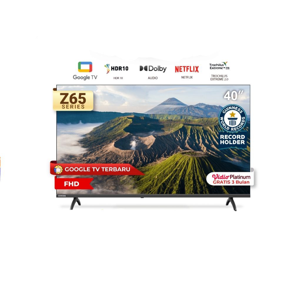 COOCAA GOOGLE TV 40Z65 TERBARU FHD FRAMELES 40 INCH DIGITAL TV