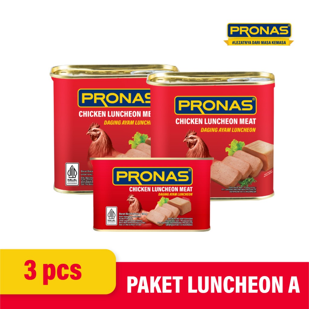 

PRONAS Luncheon Ayam 340 g (2pcs) dan Luncheon Sapi 198 g (1pcs)
