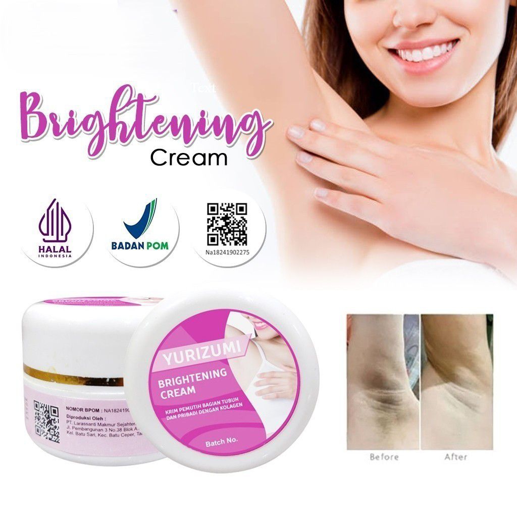 Pemutih ketiak Yurizumi Brightening Cream Krim Pencerah Ketiak Leher Sikut Lutut & Area Lipatan