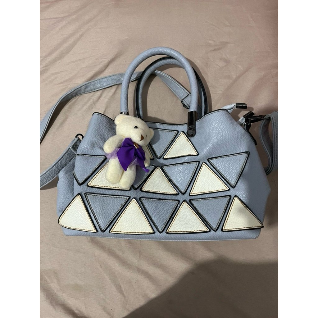 Hand Bag Sling Bag Blue White Preloved